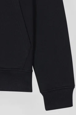 Sweatshirt à capuche en molleton coton noir coupe Regular