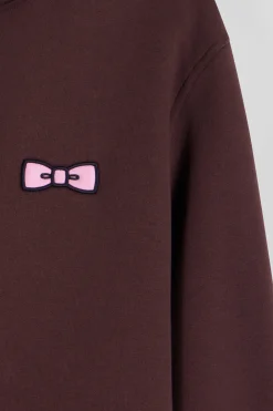 Sweatshirt à capuche en molleton bordeaux broderie Eden Park coupe Regular