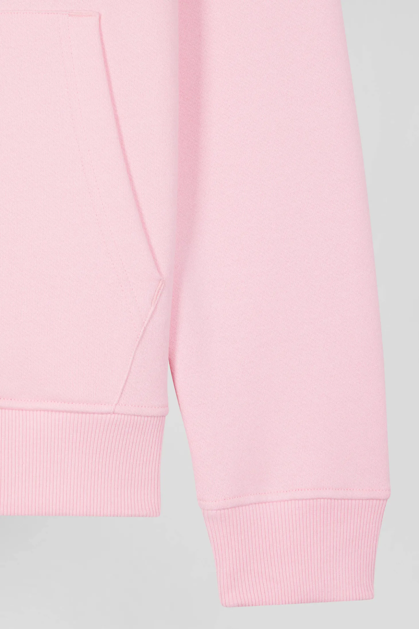 Sweatshirt à capuche en molleton coton rose coupe Regular