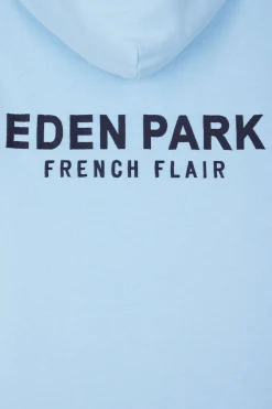 Sweatshirt à capuche en molleton ciel broderie Eden Park coupe Regular
