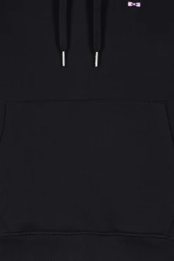 Sweatshirt à capuche en molleton coton noir coupe Regular
