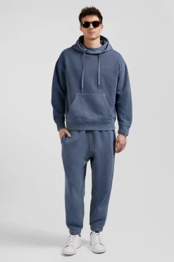 Sweatshirt à capuche unisexe en molleton coton gris surteint coupe Oversized