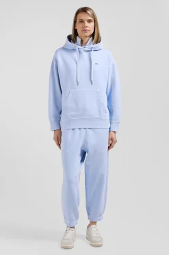 Sweatshirt à capuche unisexe en molleton coton ciel surteint coupe Oversized