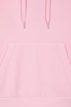 Sweatshirt à capuche unisexe en molleton coton rose surteint coupe Oversized