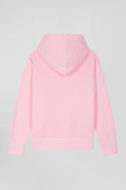 Sweatshirt à capuche unisexe en molleton coton rose surteint coupe Oversized