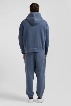 Sweatshirt à capuche unisexe en molleton coton gris surteint coupe Oversized