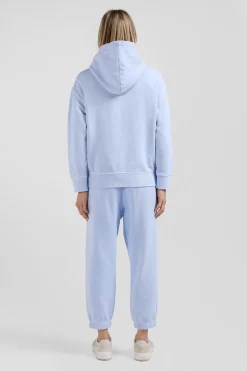 Sweatshirt à capuche unisexe en molleton coton ciel surteint coupe Oversized
