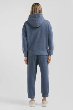 Sweatshirt à capuche unisexe en molleton coton gris surteint coupe Oversized