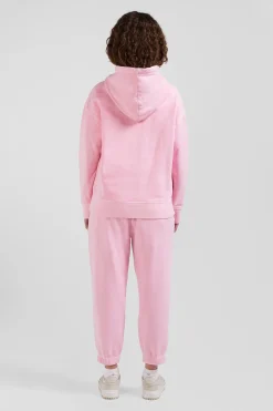 Sweatshirt à capuche unisexe en molleton coton rose surteint coupe Oversized