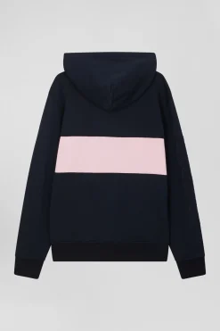 Sweatshirt à capuche zippé en coton rose coupe Regular