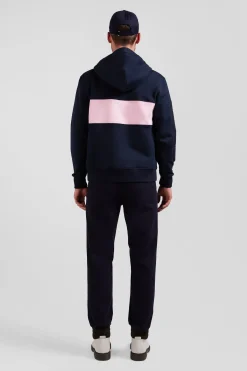 Sweatshirt à capuche zippé en coton rose coupe Regular