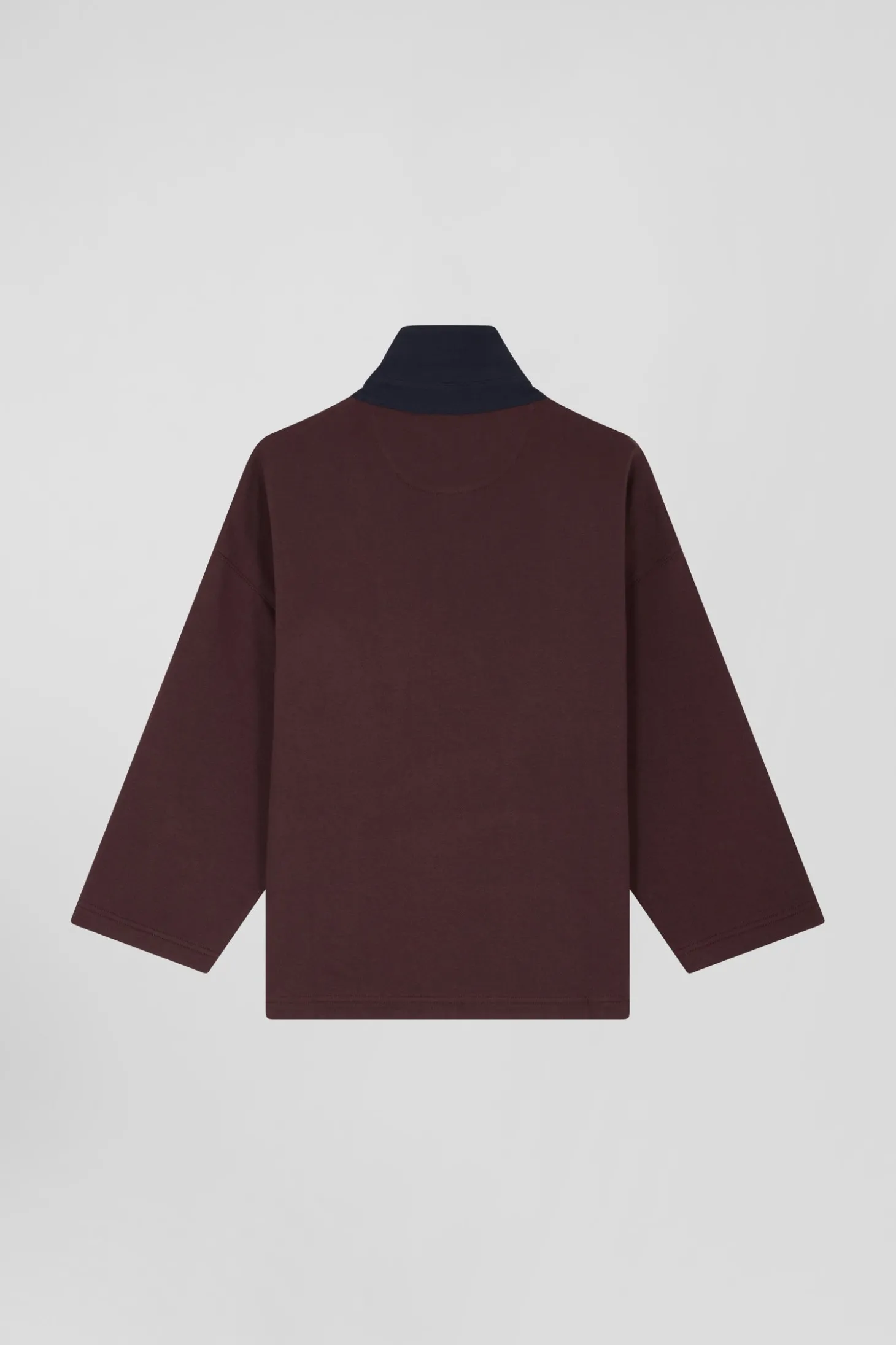 Sweatshirt à col maillot en coton bordeaux coupe Relaxed