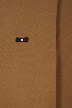 Sweatshirt à col maillot en coton camel coupe Relaxed