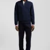 Sweatshirt col maillot en coton bleu marine broderie XV de France coupe Regular