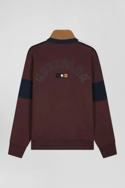 Sweatshirt col maillot en coton bordeaux coupe Relaxed