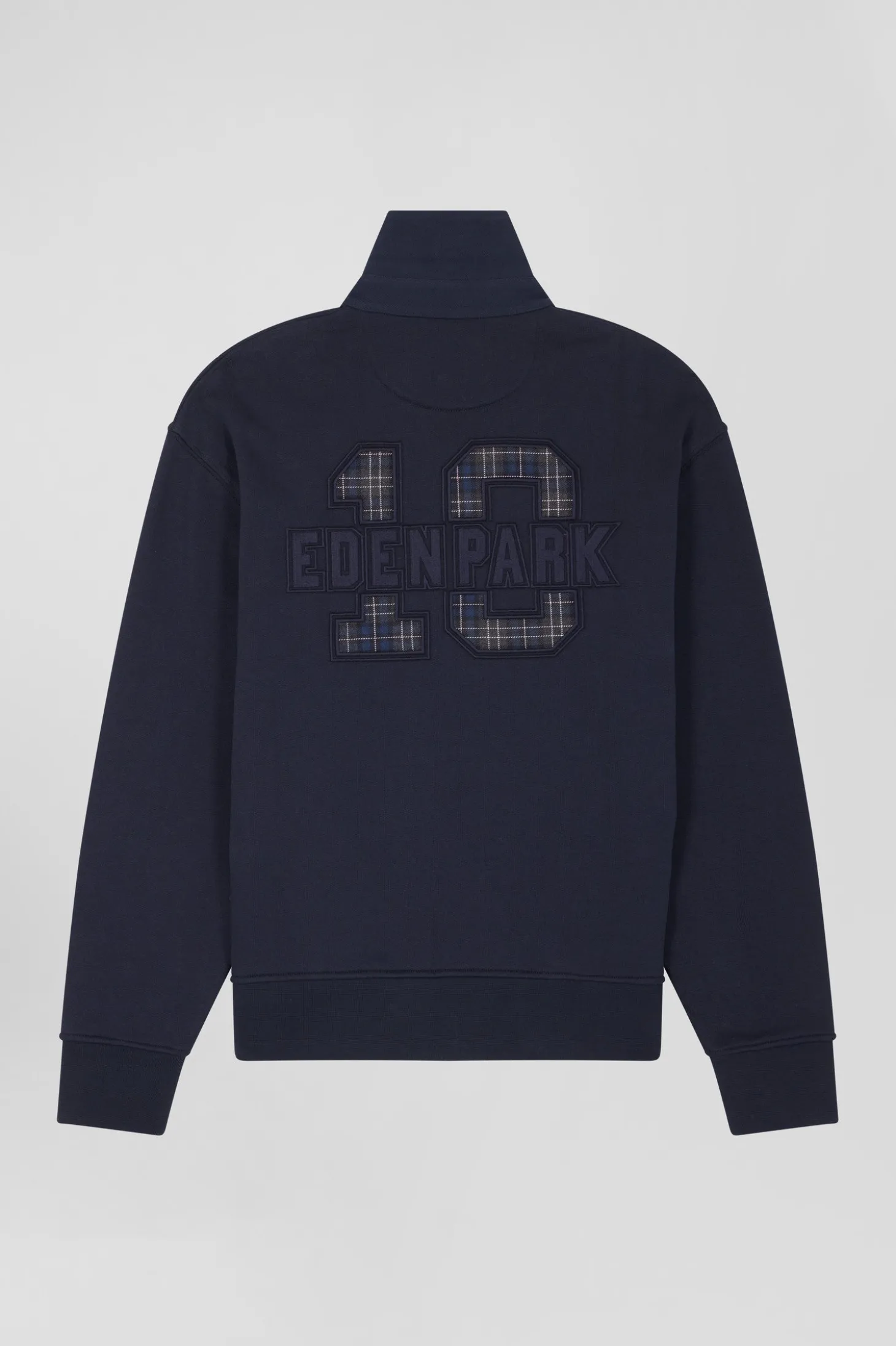 Sweatshirt col maillot en coton mélangé marine broderie dos coupe Relaxed