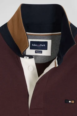 Sweatshirt col maillot en coton bordeaux coupe Relaxed