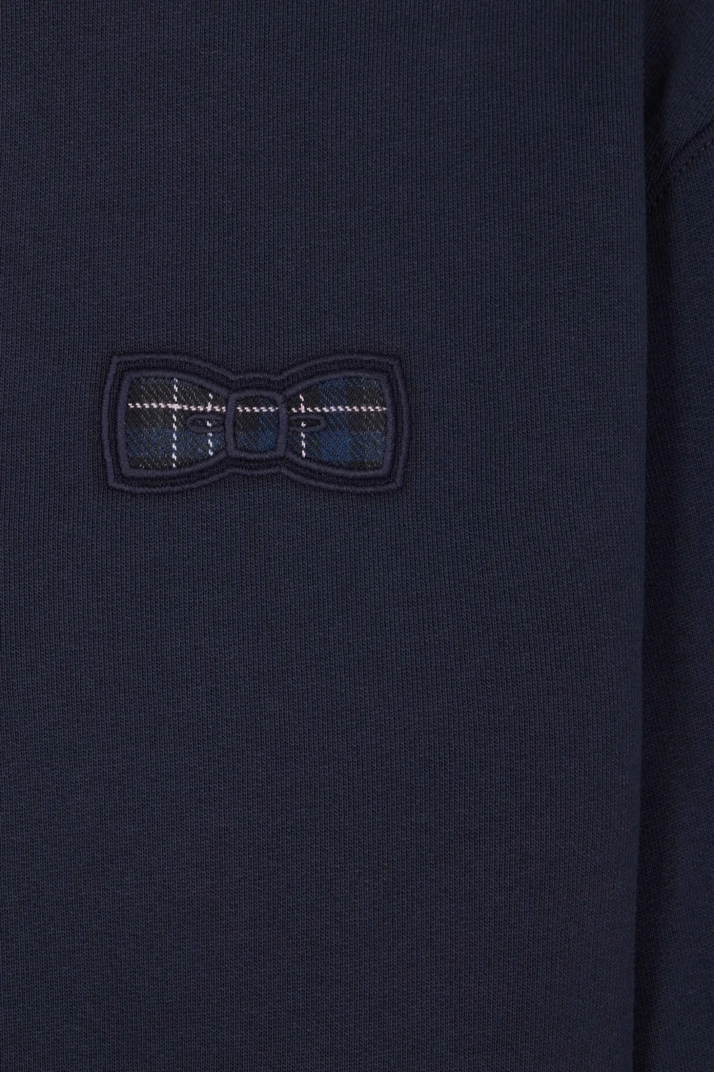 Sweatshirt col maillot en coton mélangé marine broderie dos coupe Relaxed