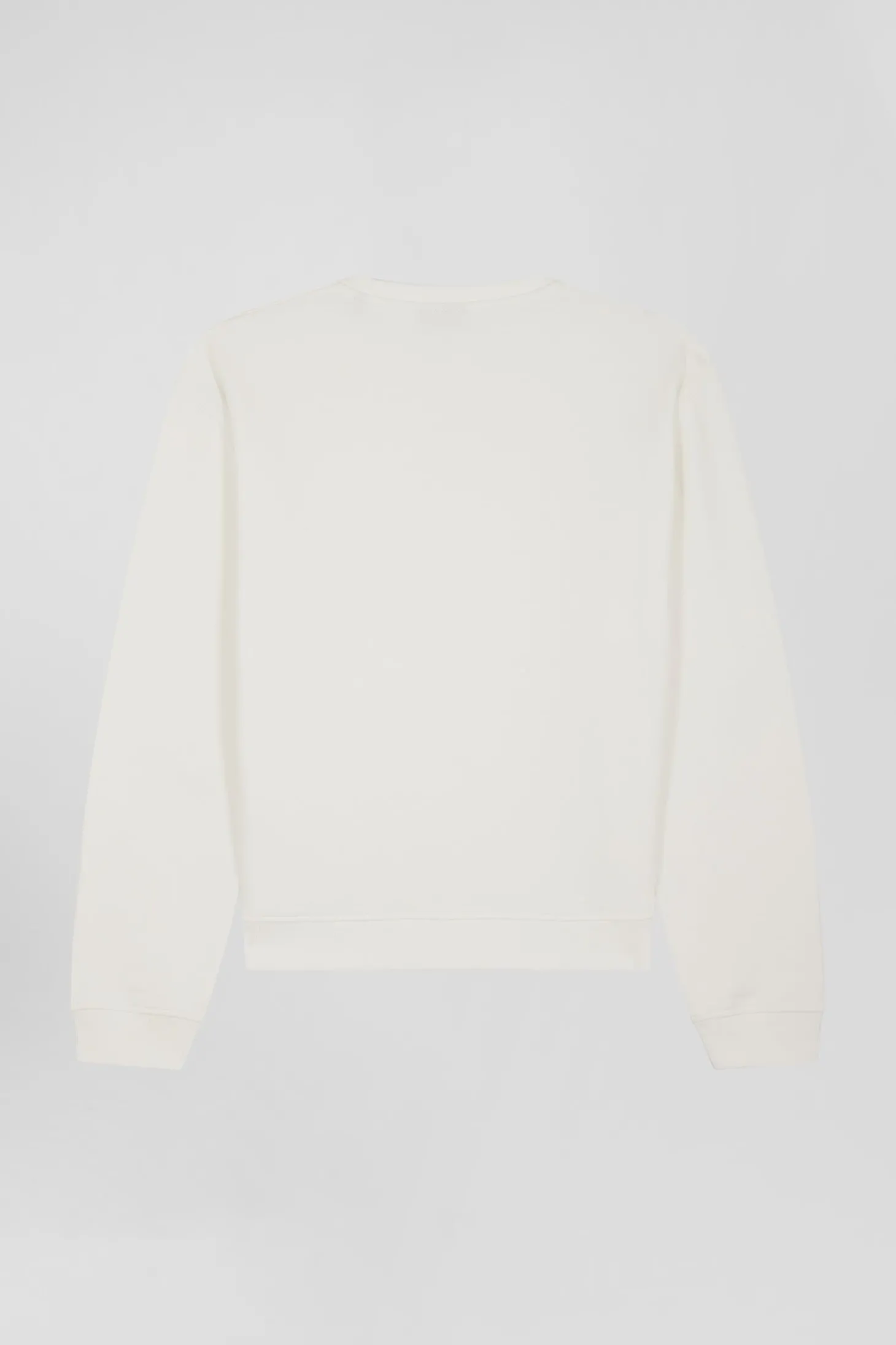 Sweatshirt col rond en coton écru coupe Oversized
