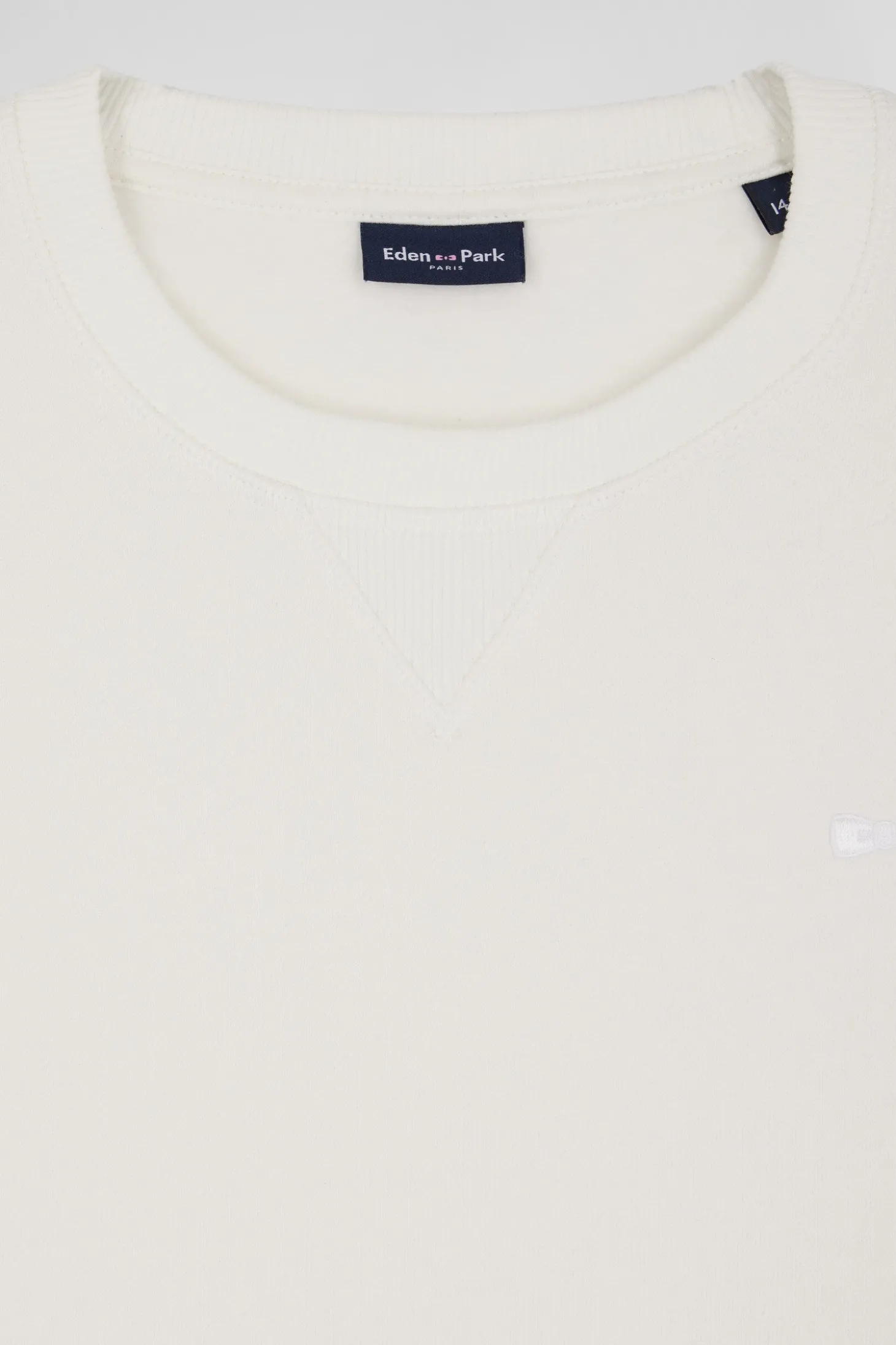 Sweatshirt col rond en coton écru coupe Oversized