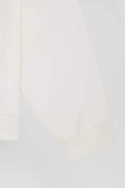 Sweatshirt col rond en coton écru coupe Oversized