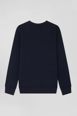 Sweatshirt en coton bleu marine à col rond coupe Regular