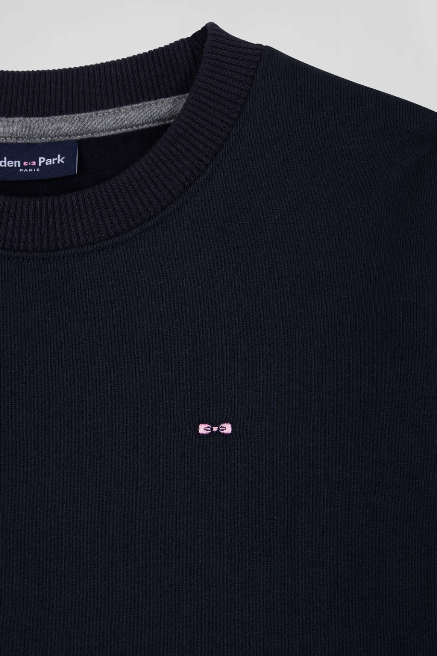 Sweatshirt en coton bleu marine à col rond coupe Regular