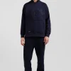 Sweatshirt en coton mélangé ciel coupe Relaxed broderie matelassée