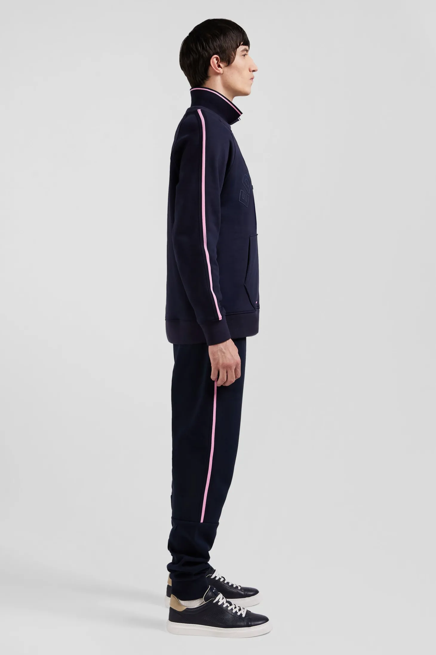 Sweatshirt en coton mélangé ciel coupe Relaxed broderie matelassée