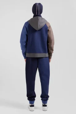 Sweatshirt en coton mélangé parmenture matelassée gris coupe Regular