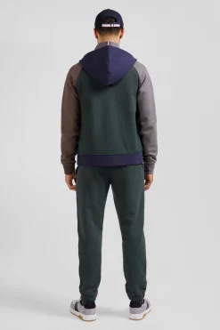 Sweatshirt en coton mélangé parmenture matelassée bleu marine coupe Regular