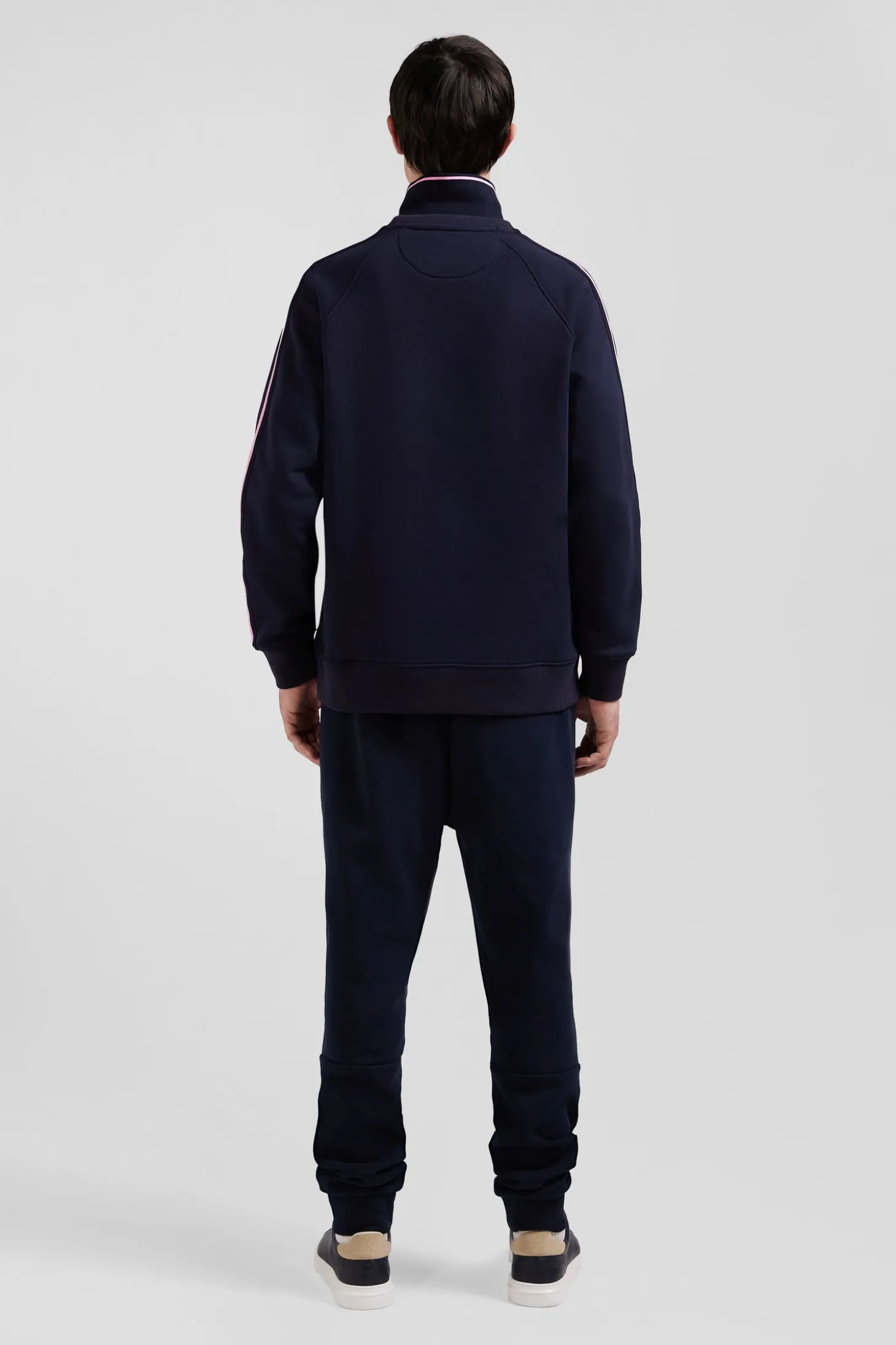 Sweatshirt en coton mélangé ciel coupe Relaxed broderie matelassée