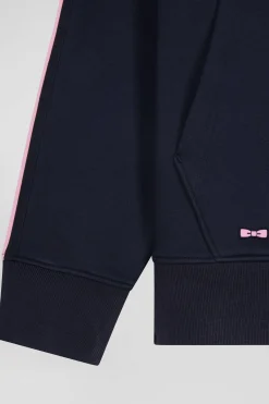 Sweatshirt en coton mélangé ciel coupe Relaxed broderie matelassée