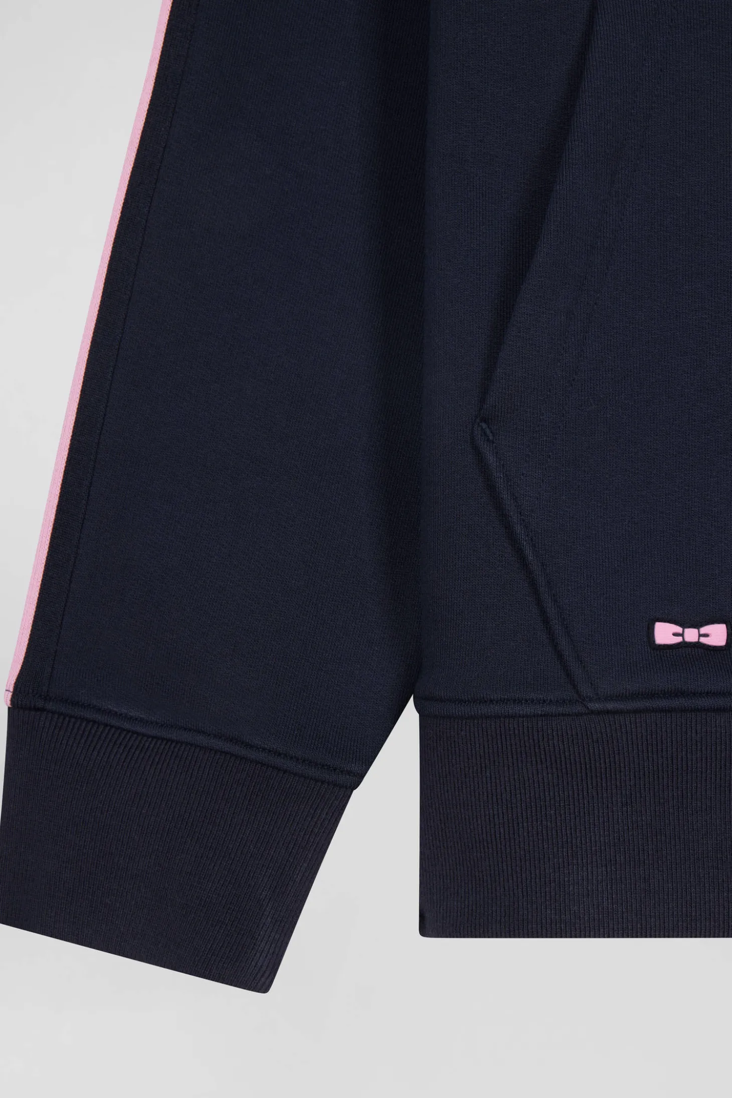 Sweatshirt en coton mélangé ciel coupe Relaxed broderie matelassée