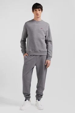Sweatshirt en molleton coton uni gris coupe Regular