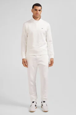 Sweatshirt en molleton coton uni écru coupe Regular