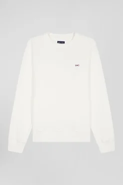 Sweatshirt en molleton coton uni écru coupe Regular