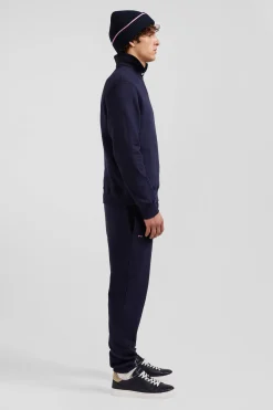 Sweatshirt en molleton coton uni bleu marine coupe Regular