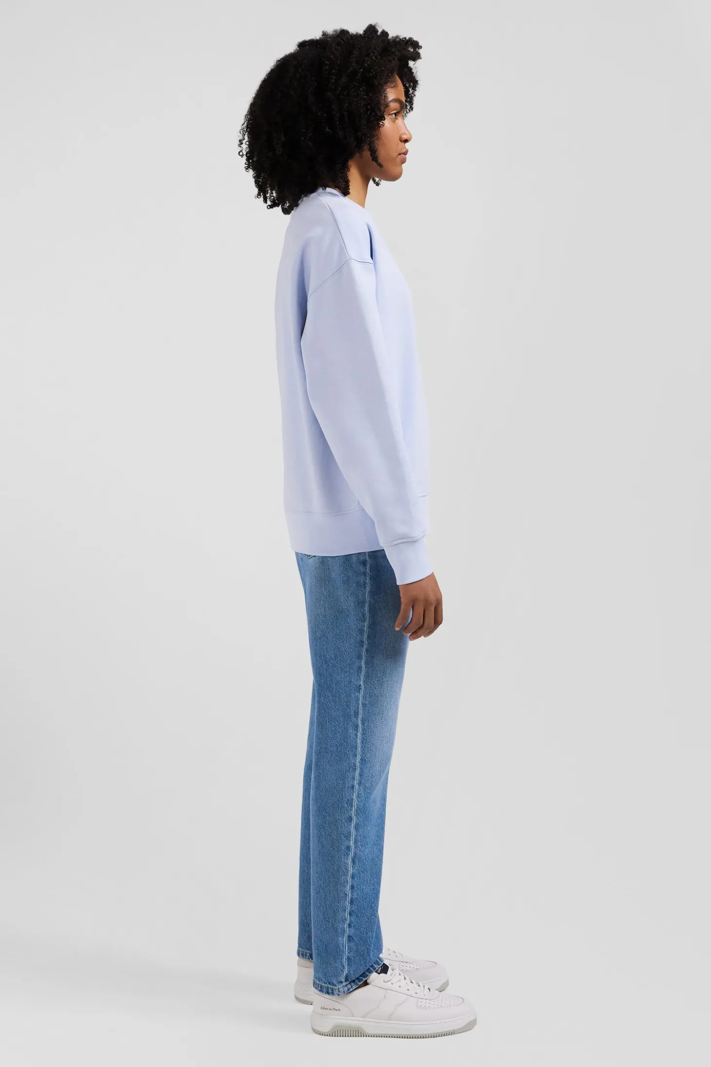 Sweatshirt en molleton coton gratté ciel coupe Relaxed