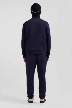 Sweatshirt en molleton coton uni bleu marine coupe Regular