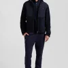 Sweatshirt zippé à capuche bleu marine coupe Regular
