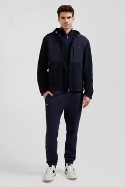 Sweatshirt zippé à capuche bleu marine coupe Regular