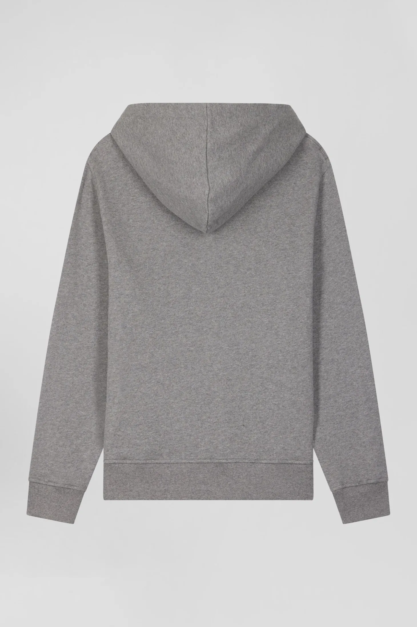 Sweatshirt zippé à capuche en molleton coton gris coupe Regular