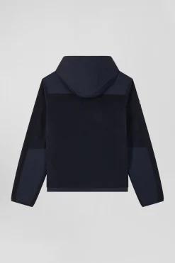 Sweatshirt zippé à capuche bleu marine coupe Regular