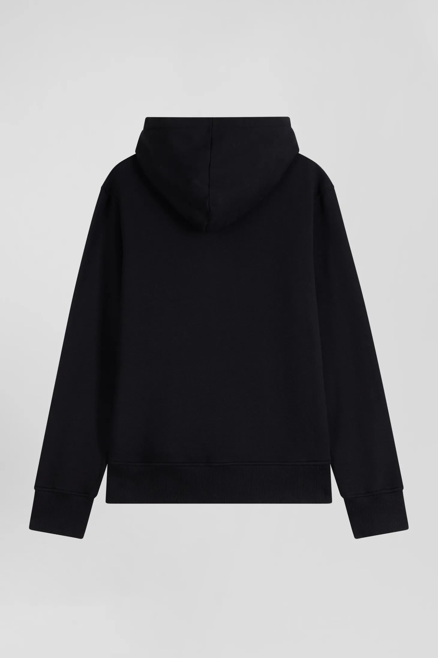 Sweatshirt zippé à capuche en molleton coton noir coupe Regular