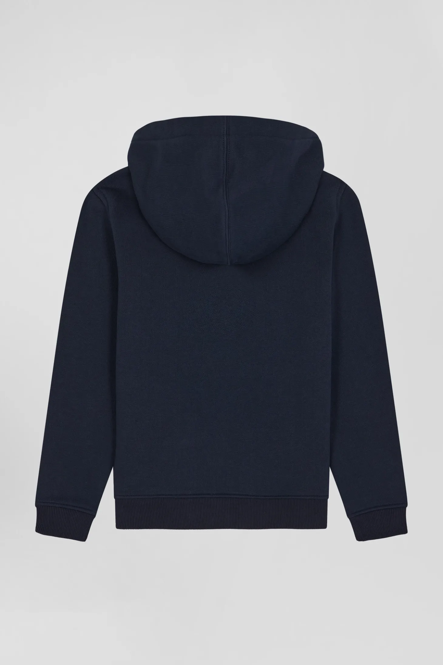 Sweatshirt zippé à capuche en coton bleu marine coupe Regular