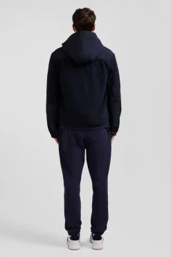 Sweatshirt zippé à capuche bleu marine coupe Regular