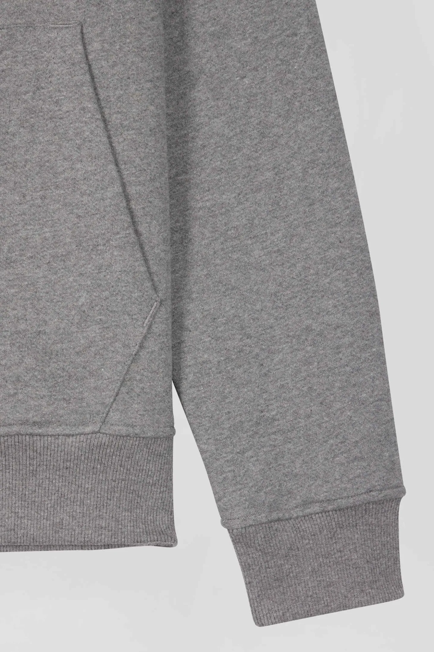 Sweatshirt zippé à capuche en molleton coton gris coupe Regular