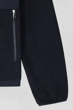 Sweatshirt zippé à capuche bleu marine coupe Regular