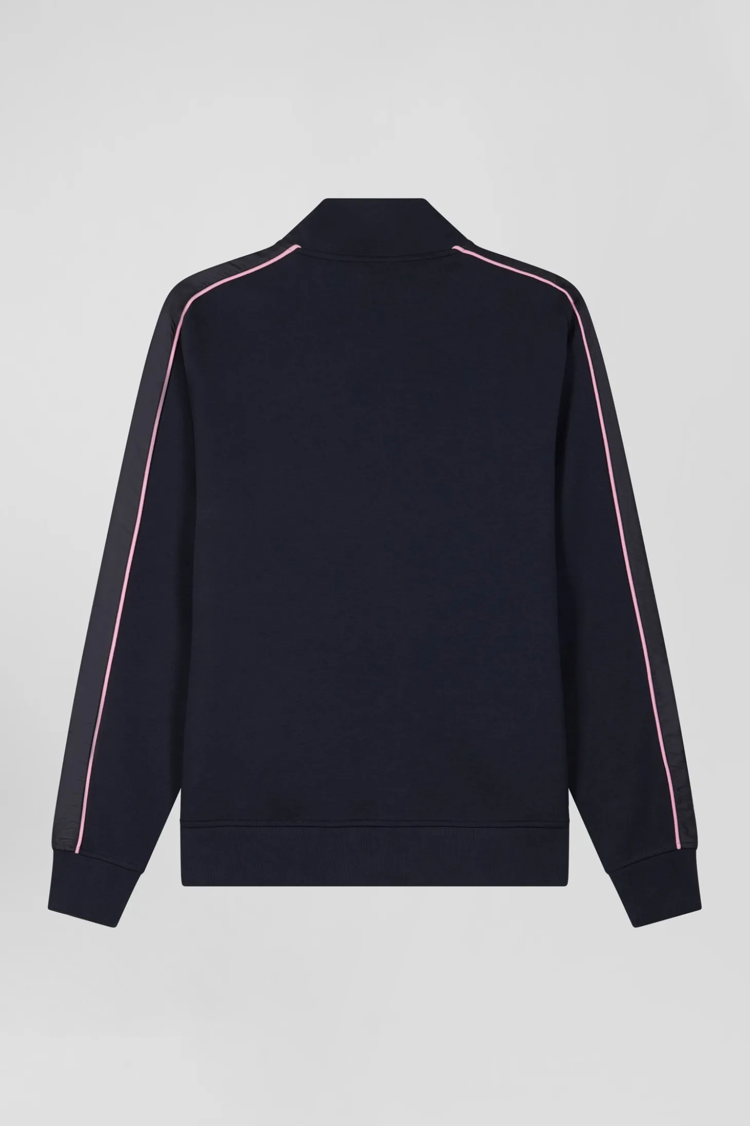 Sweatshirt zippé en coton mélangé bleu marine coupe Regular